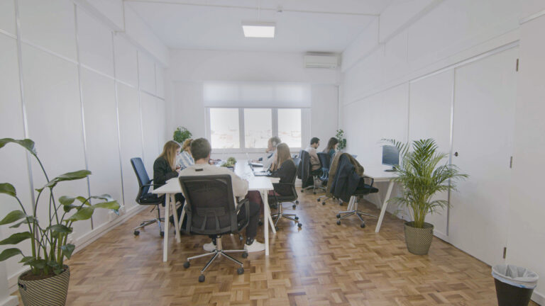Open space coworking with natural light at Giraldo Works Lisbon